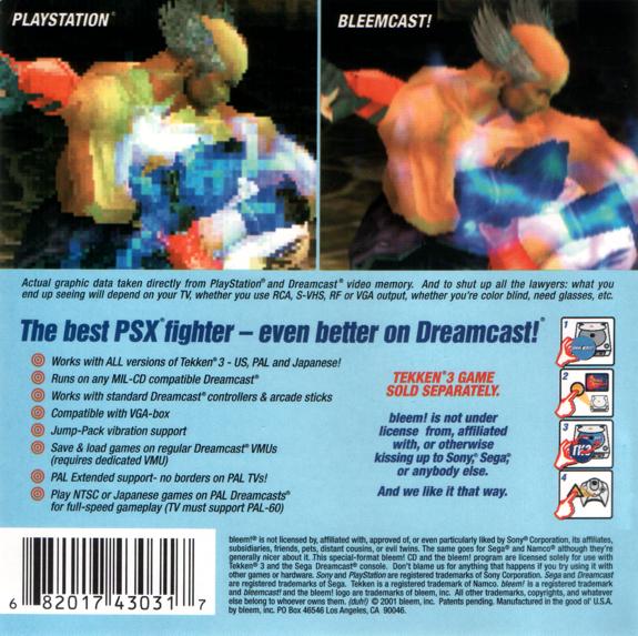 bleemcast! für Tekken 3 - Rückseite