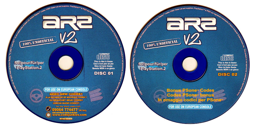 Datel Electronics Action Replay 2 V2 Bootdisc und Bonuscodes-CD für die Playstation